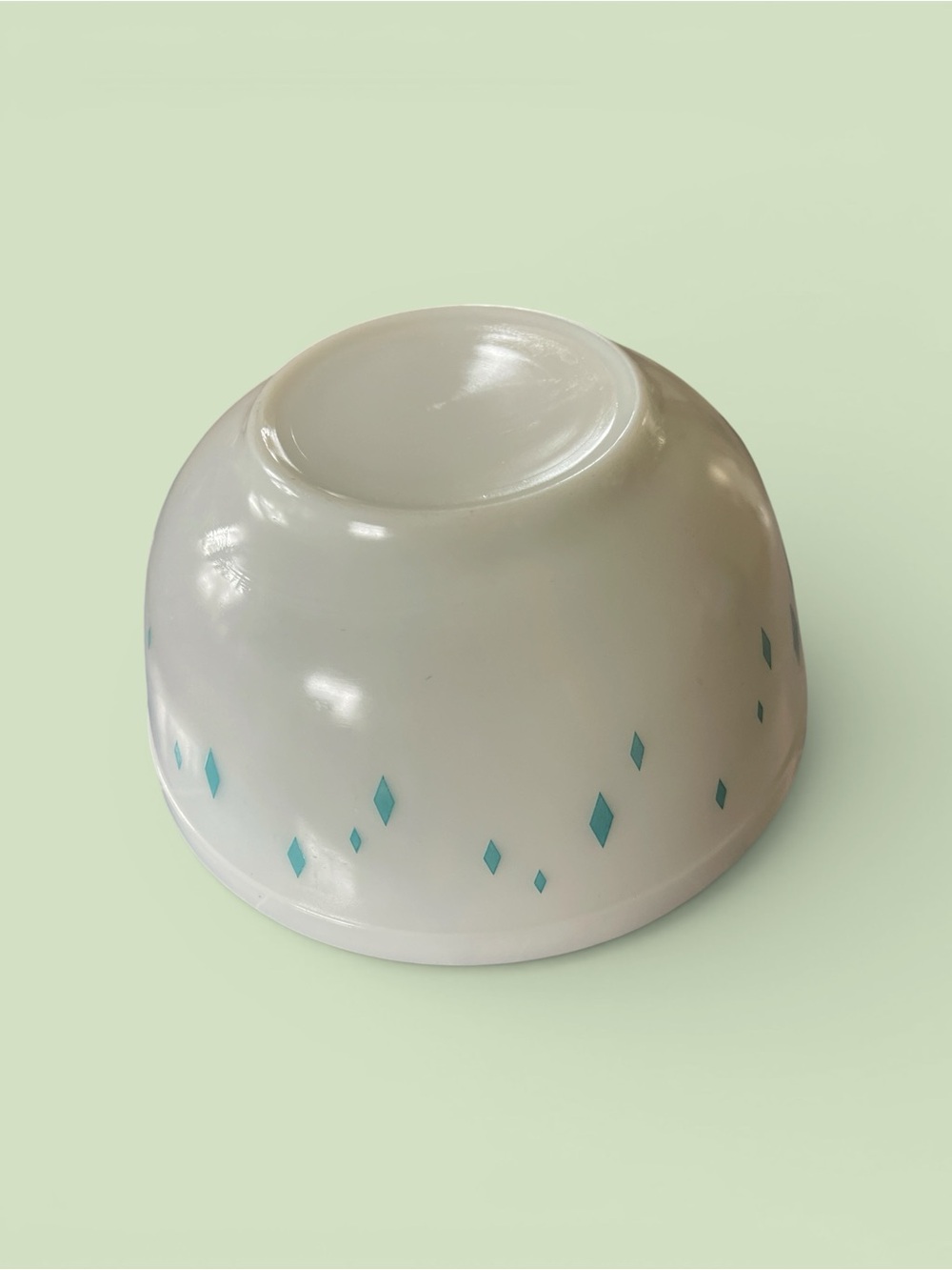 Pyrex | 1950’s Rare “Dainty Maid” Promotional Turquoise Diamond Mixing Bowl - Picture 2 of 3